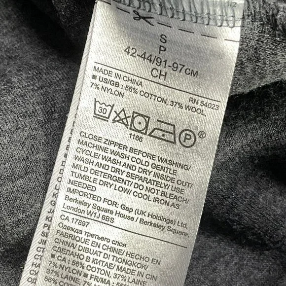 Men’s Gray Banana Republic Grey 1/4 Zip Wool Blend Sweater Small - Picture 5 of 5